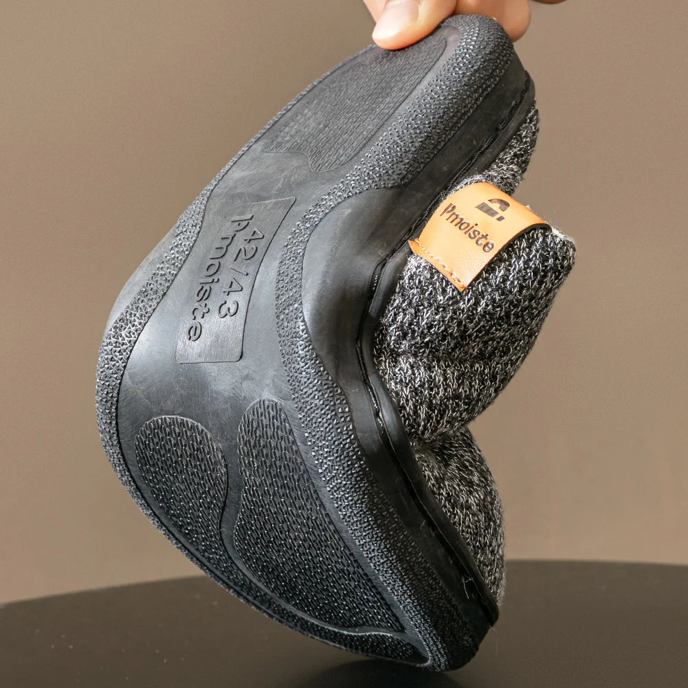 Men’s Memory Foam Cushion Slippers – Warm Indoor Platform Shoes