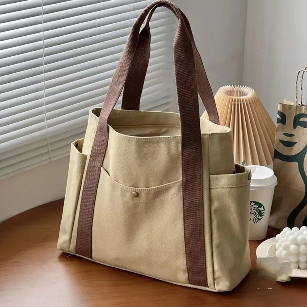 Canvas Large Capacity Shoulder Tote Bag