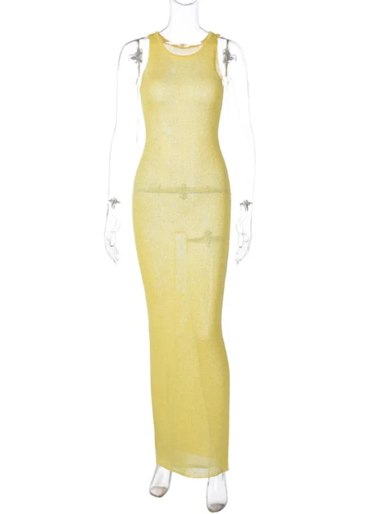 Tossy See-Through Fashion Sleeveless Maxi Dress
