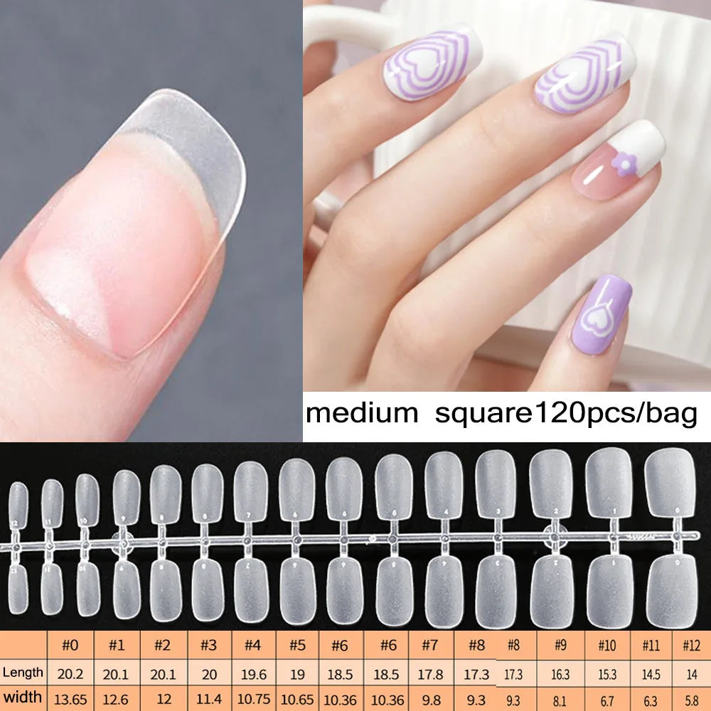 120pcs Matte Press On Nail Tips