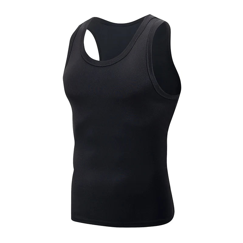 Men’s Classic Black & White Tank Top – Casual Sports Vest