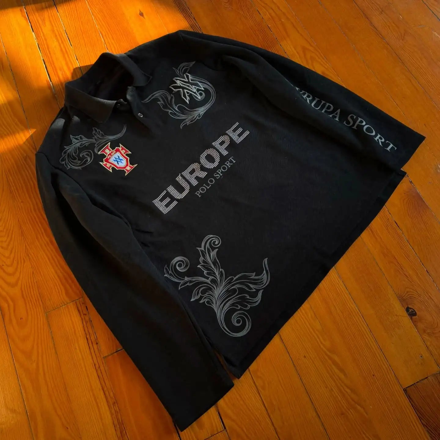 Y2k Polo Shirt Casual Loose Pattern Embroidery Long Sleeve T Shirts Street Sweatshirt Mens Baseball Clothing Lapel Golf Jersey