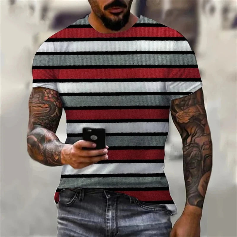 Unisex Oversized Stripe Print T-Shirt