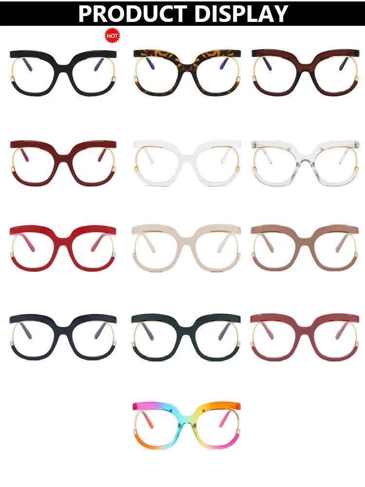 Rainbow Frame Retro Round Anti Blue Light Glasses