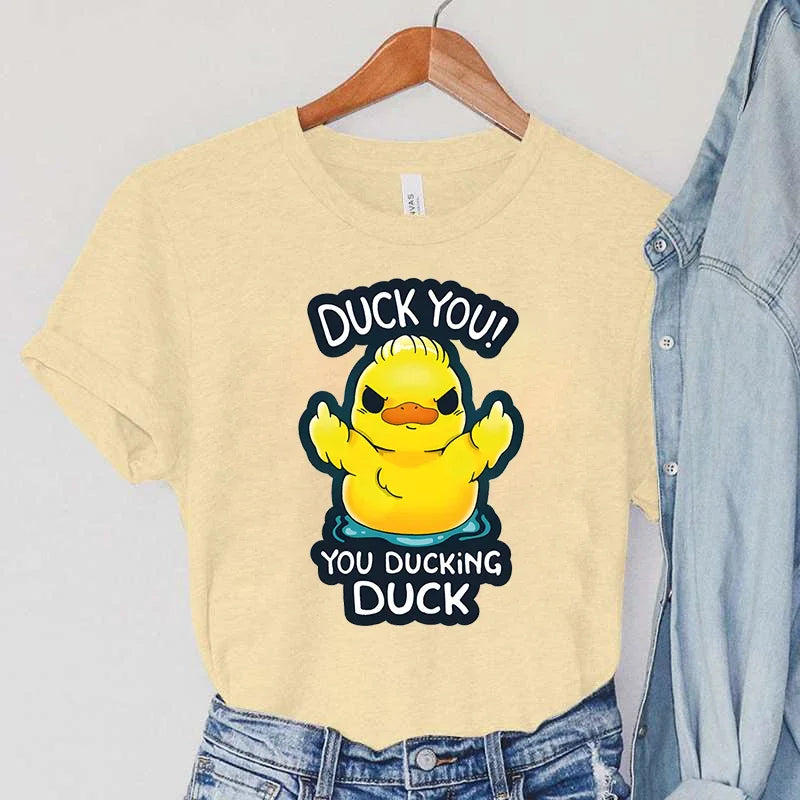 DUCK YOU! Cartoon Graphic Women&