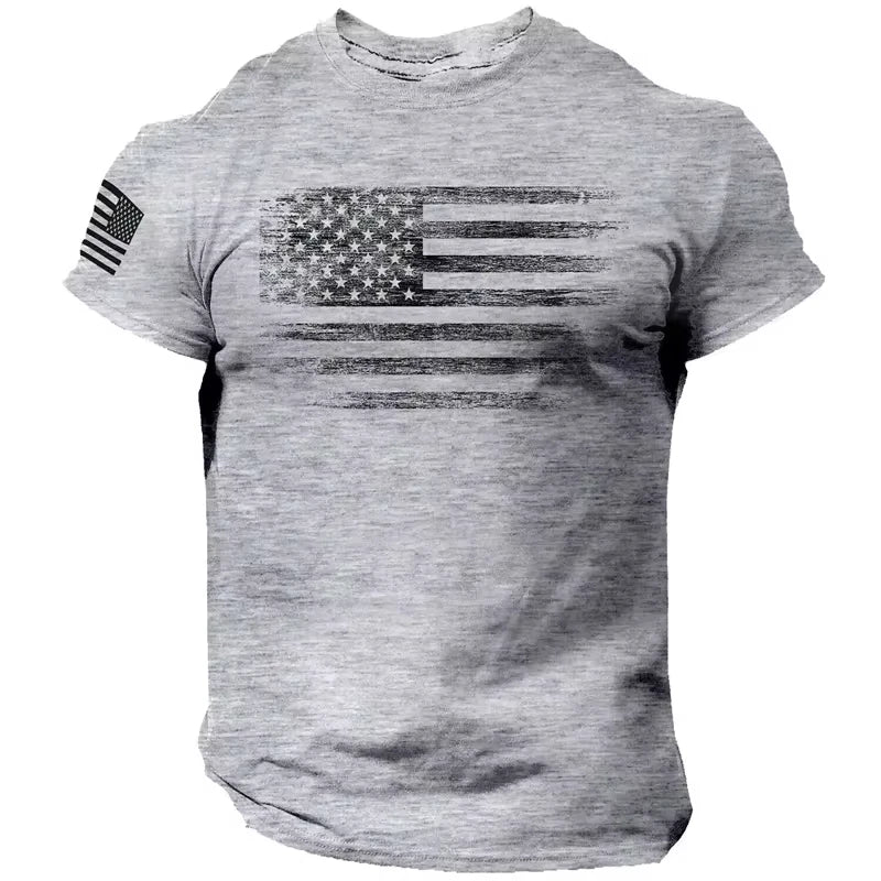 Men’s 3D USA Flag Print T-Shirt