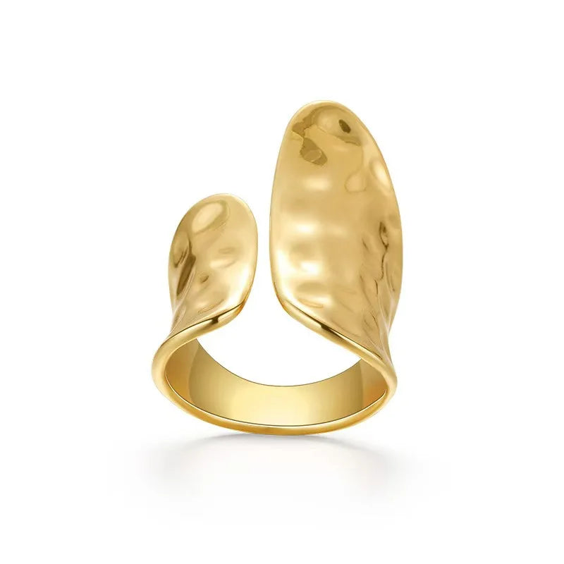 Simple Gold Geometric Couple Ring