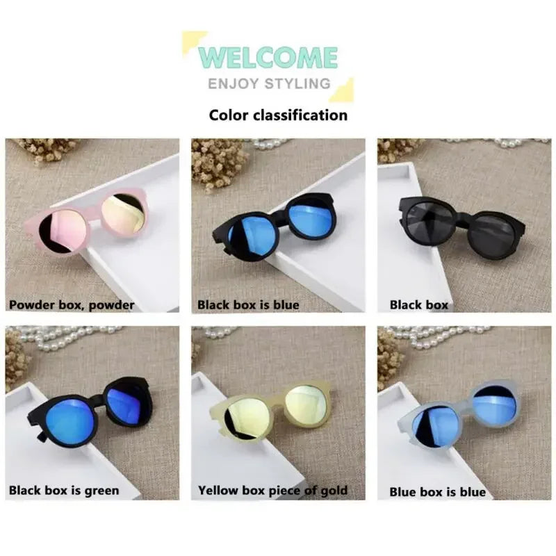 Kids Round Frame Sunglasses – Candy Color UV400 Outdoor Eyewear