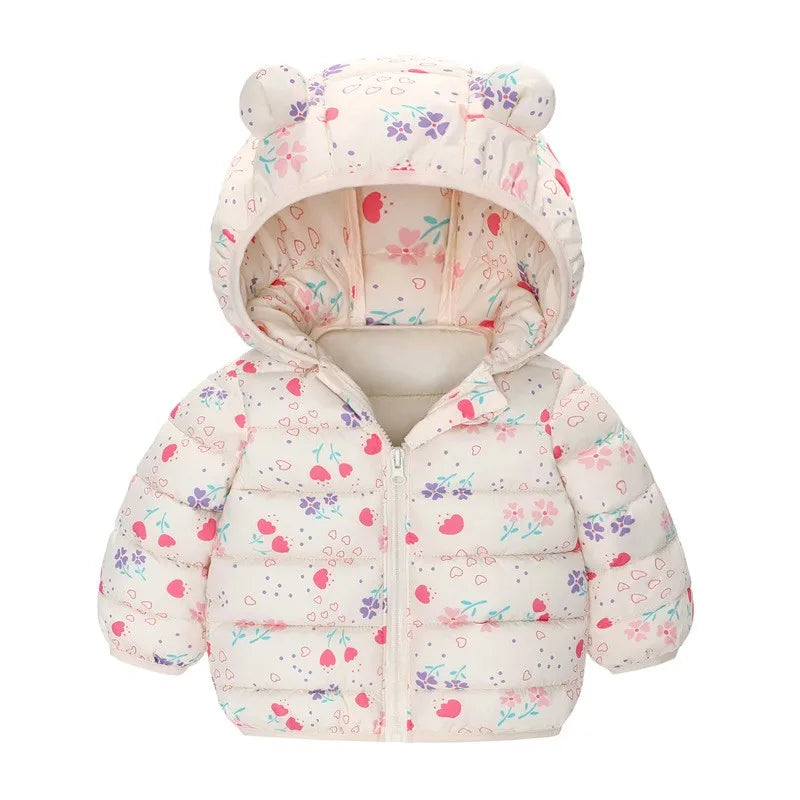 Kids Dinosaur Hooded Down Jacket