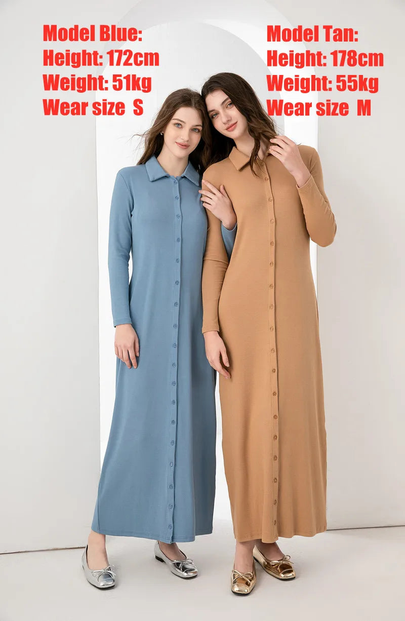 Maxi Dress with Button Design for Women