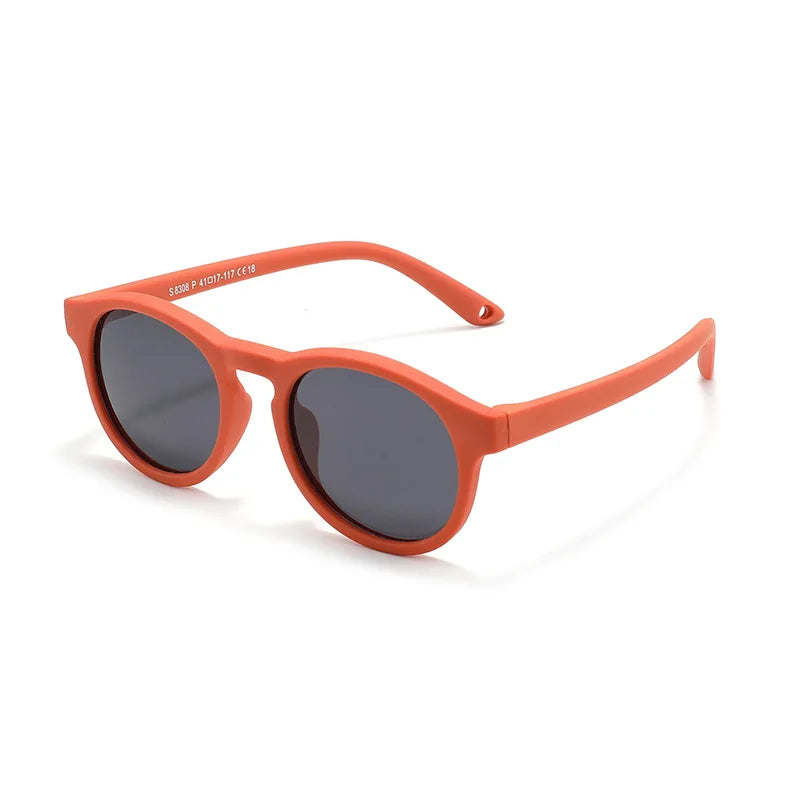 Baby’s First Sunglasses with Strap – Round Flexible Polarized UV400 Silicone Shades