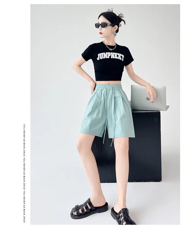 Women’s Summer Casual High-Waist Shorts | Soft Loose Beach Shorts with Pockets