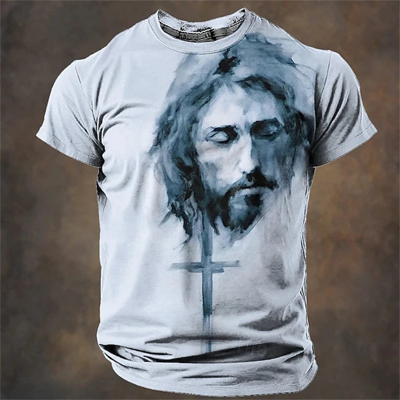3D Printed Jesus Graphic T-Shirt