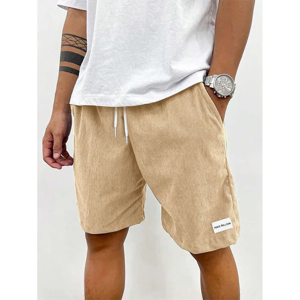 Summer Men Corduroy Sweatpants Casual Shorts Men&