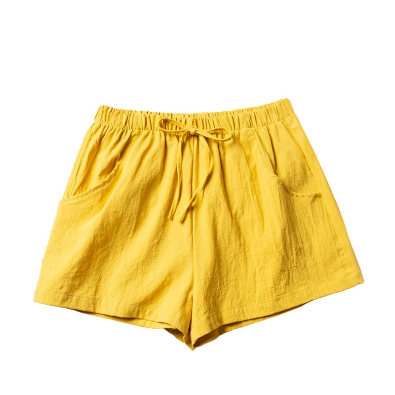Women’s Summer Cotton Linen High-Waist Shorts | Casual Sports & Fashion Shorts
