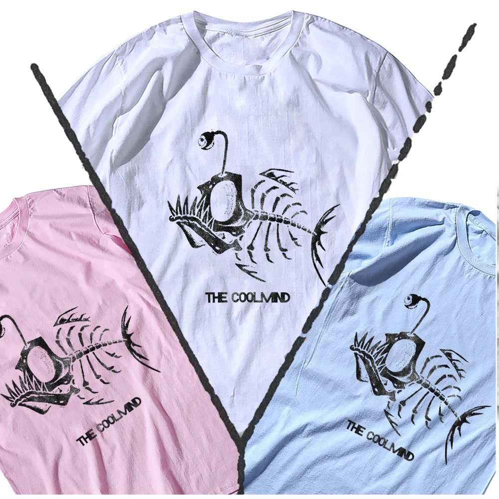 Bonefish Skull Deep Sea Fish Skeleton T-Shirt | Funny Fisherman Oversized Tee