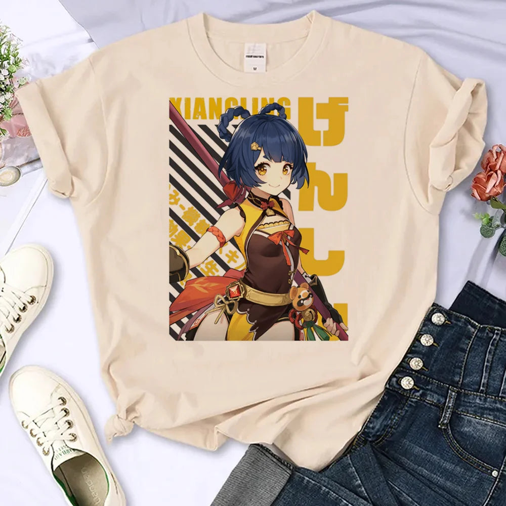 Women’s Genshin Impact Manga T-Shirt | Harajuku Summer Comic Tee