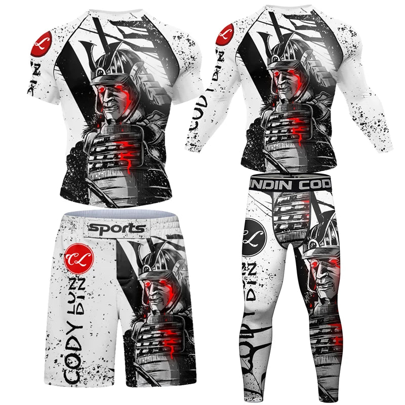 Men’s BJJ Jiu Jitsu Compression Suit with Shorts & Pants