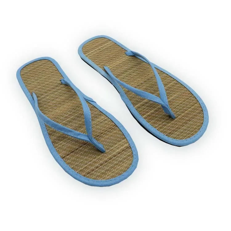 Women’s Flat Bamboo Rattan Flip-Flop Slippers