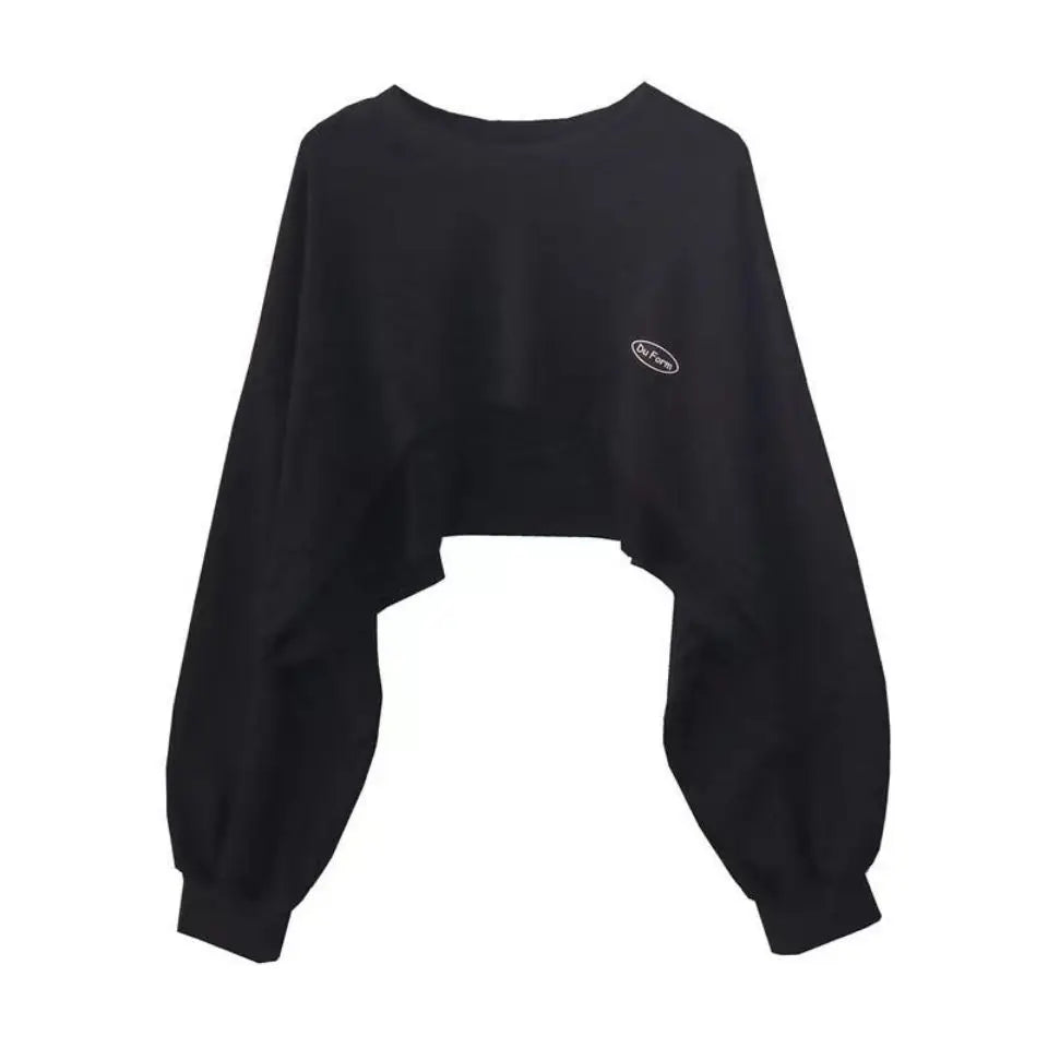 New Women Solid Color O-neck Long Sleeve Hoodie Sweatshirt Fashion Ladies Streetwear Slouch Pullover Jumper Tops
