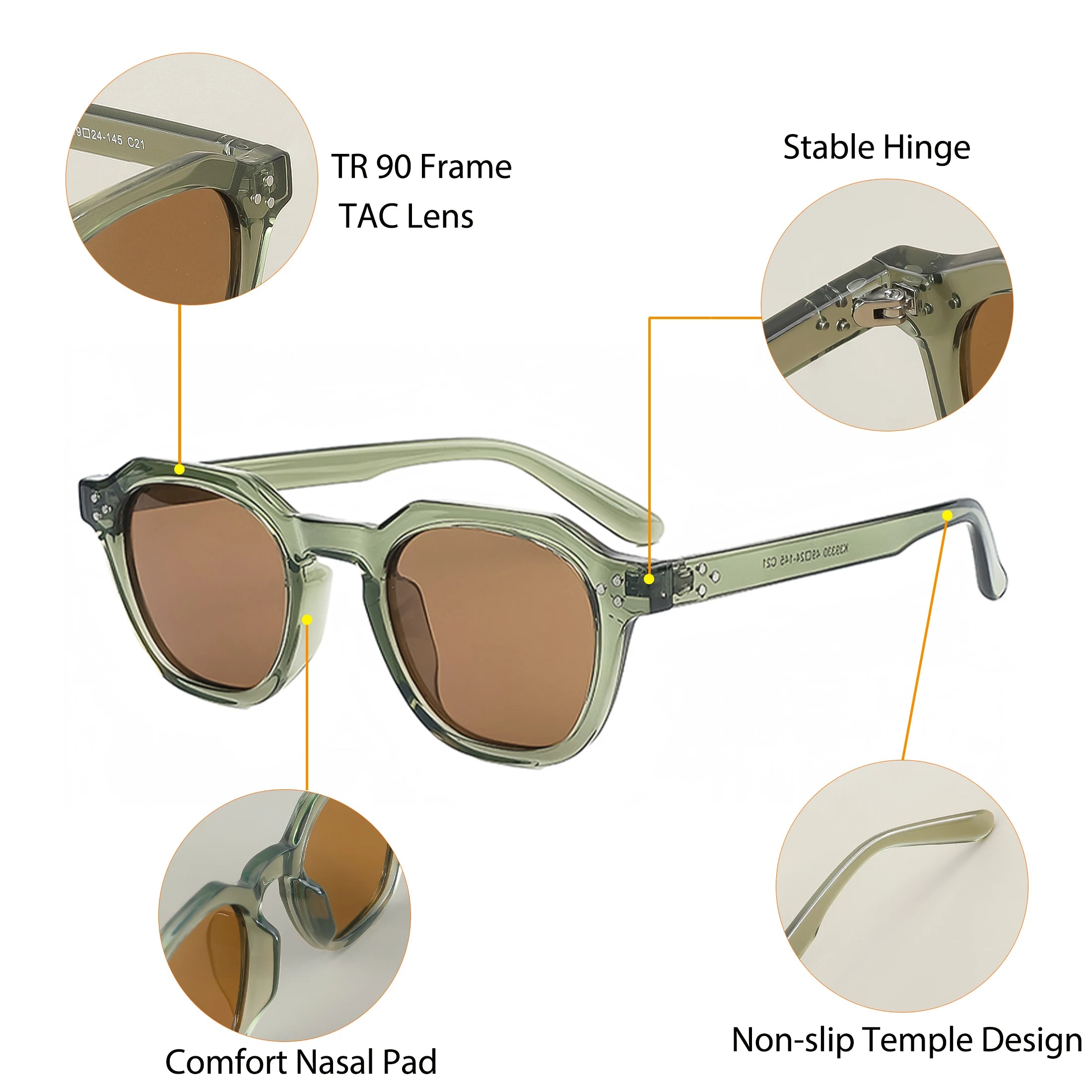 CATERSIDE Retro Polarized Sunglasses for Men & Women