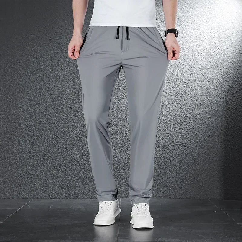 Men’s High-Stretch Straight Pants – Summer Luxury