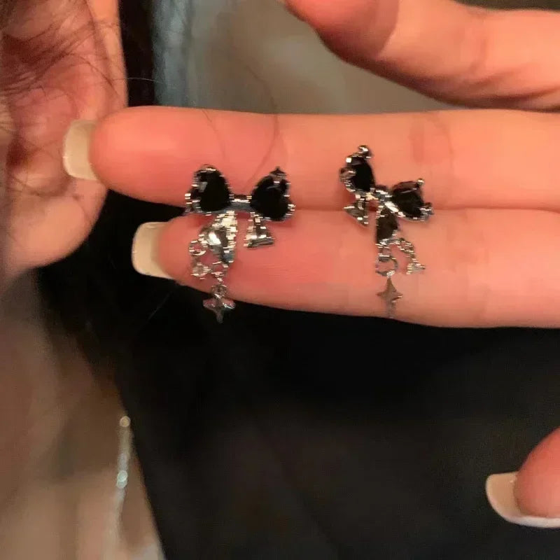 Cute Crystal Bowknot Zircon Stud Earrings for Women