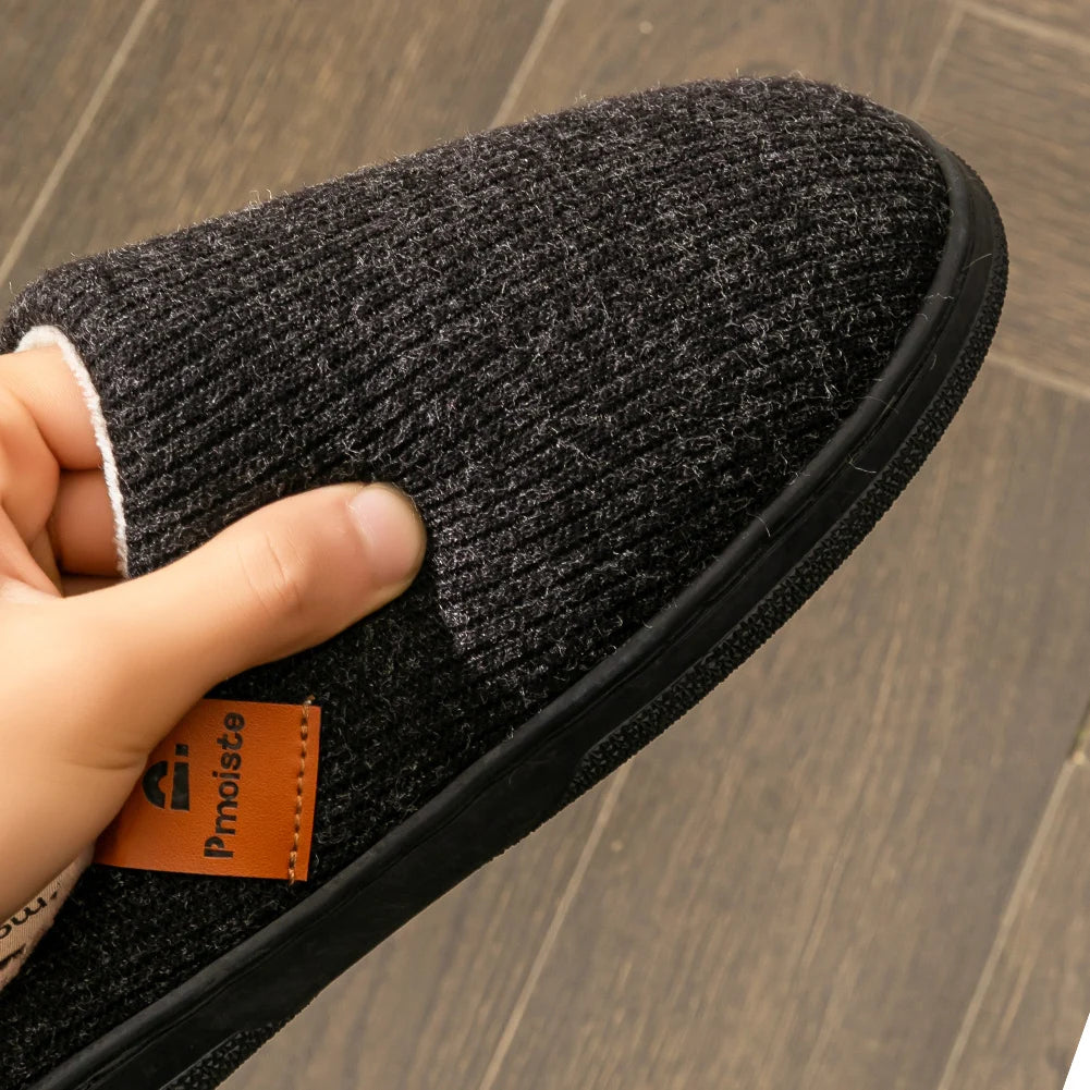 Men’s Memory Foam Cushion Slippers – Warm Indoor Platform Shoes