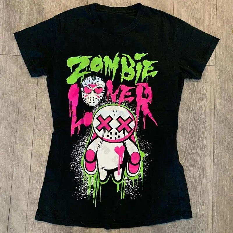 Y2K Anime Letter Crop Top for Women