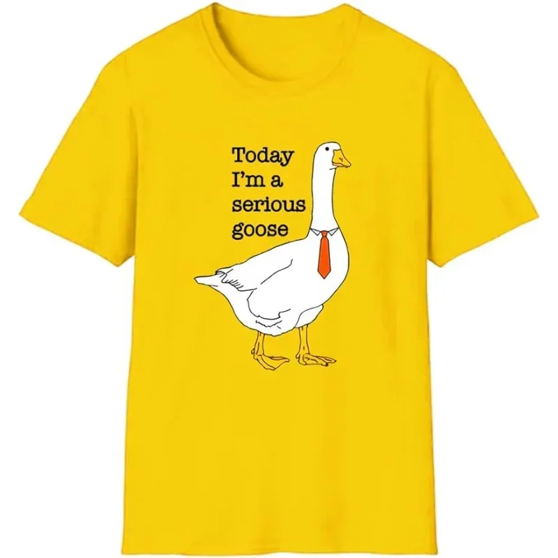 Today I’m A Serious Goose Funny Women’s T-Shirt | Cartoon Graphic Casual Summer Tee