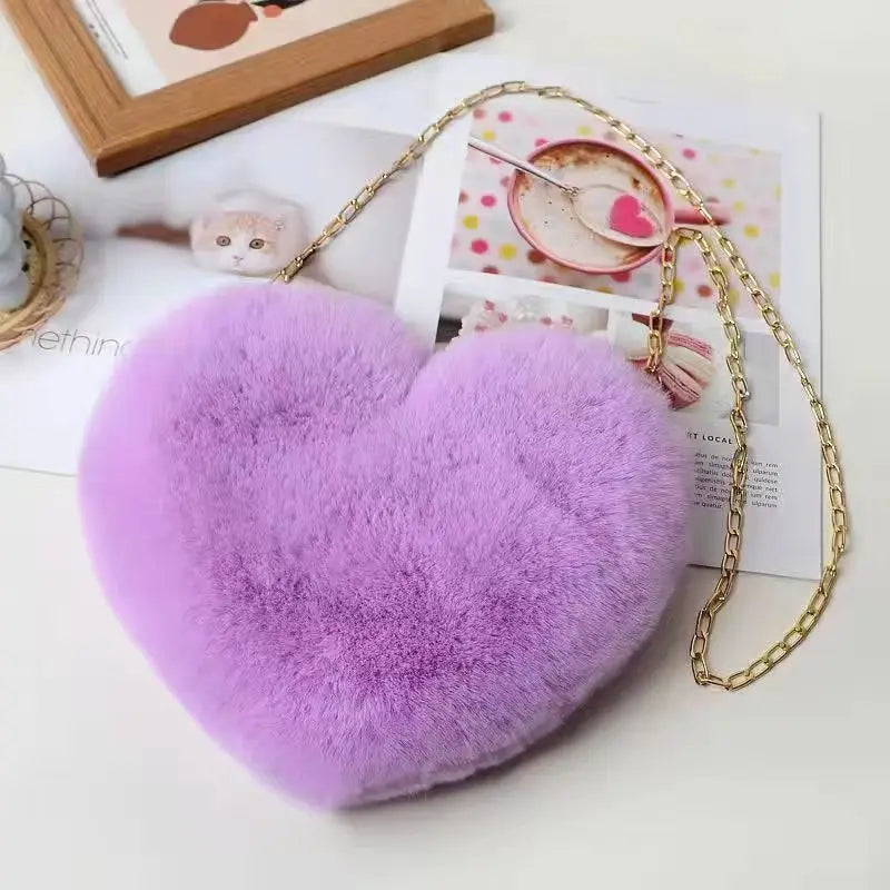 Plush Heart-Shaped Crossbody Bag – Valentine’s Edition