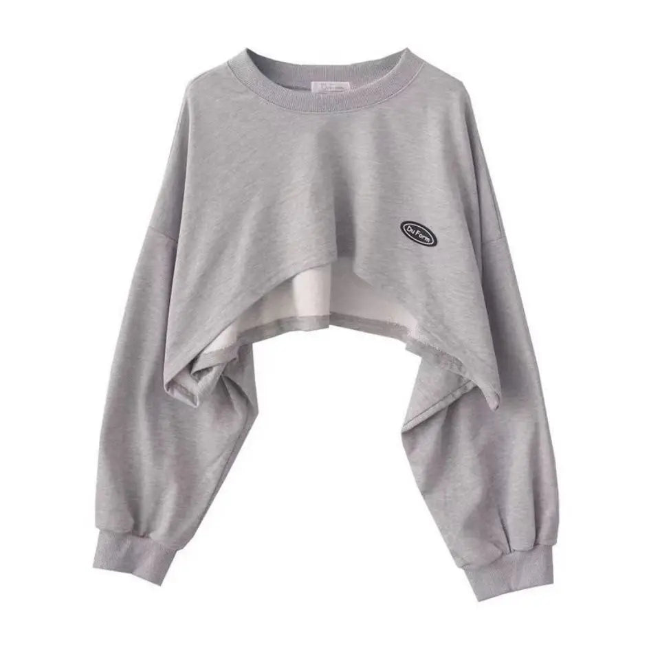 New Women Solid Color O-neck Long Sleeve Hoodie Sweatshirt Fashion Ladies Streetwear Slouch Pullover Jumper Tops