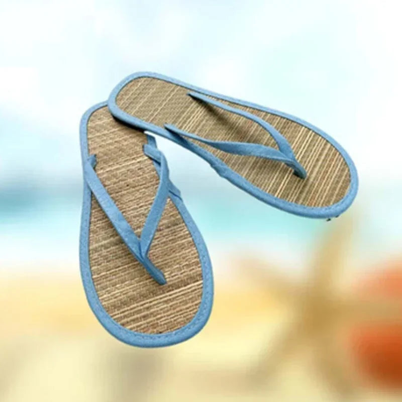 Bamboo Rattan Flip-Flops – Women’s Summer Slippers