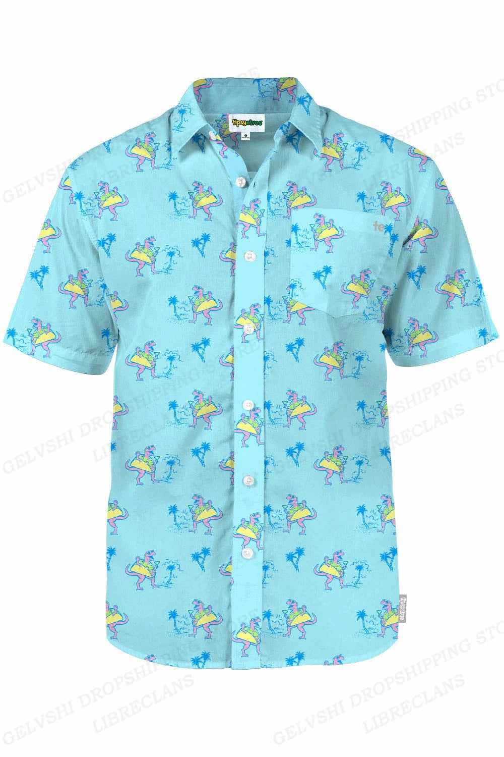 Duck 3D Print Casual Lapel Shirt | Unisex Beach Vacation Short Sleeve Blouse