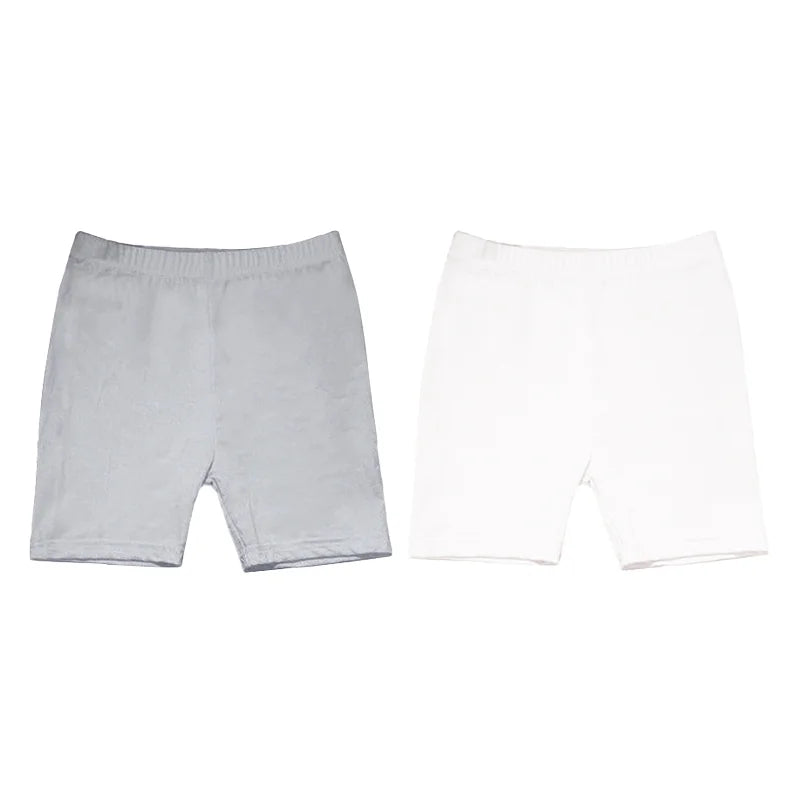 2Pcs Kids Girls Solid Color Cotton Leggings Safety Shorts