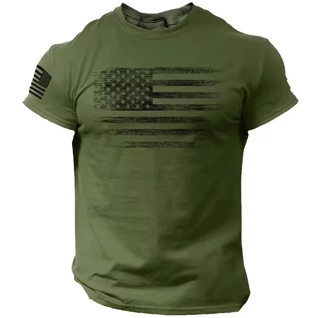 Men’s 3D USA Flag Print T-Shirt