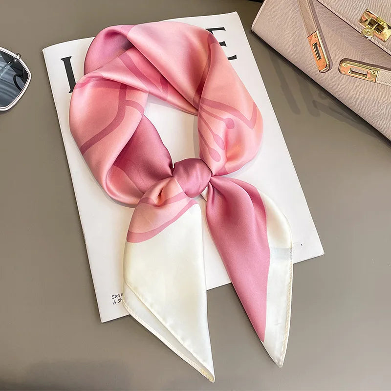 Striped Imitation Silk Scarf for Women