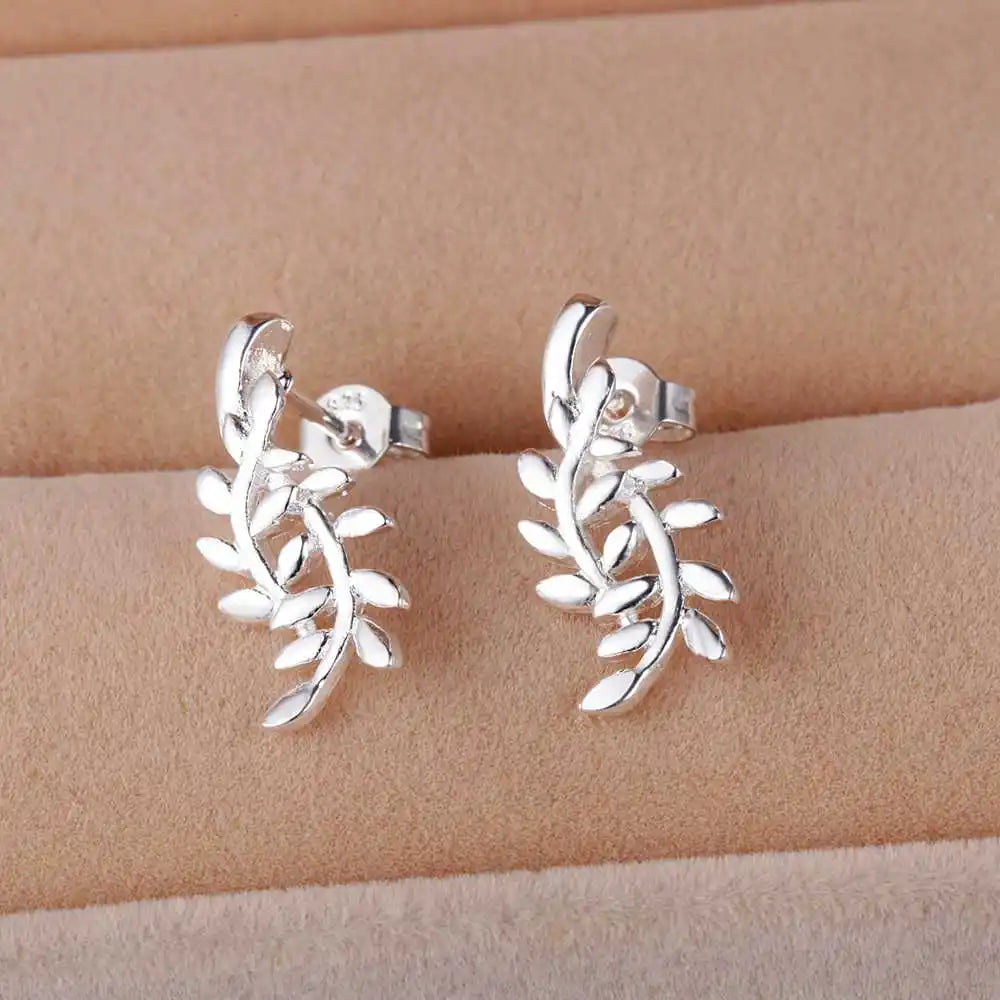 Sterling Silver Heart Stud Earrings for Women
