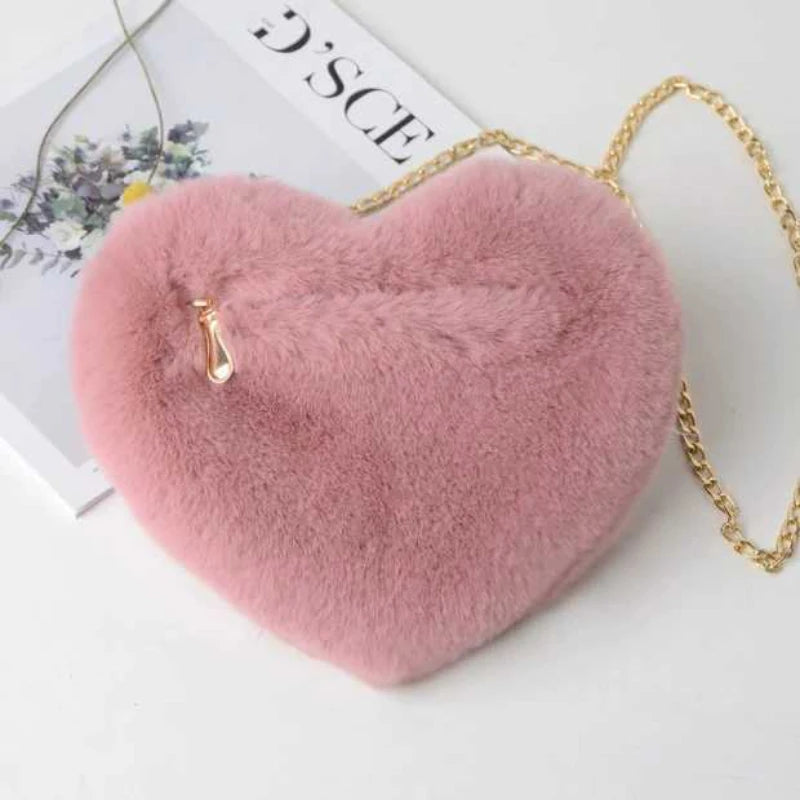 Plush Heart-Shaped Crossbody Bag – Valentine’s Edition