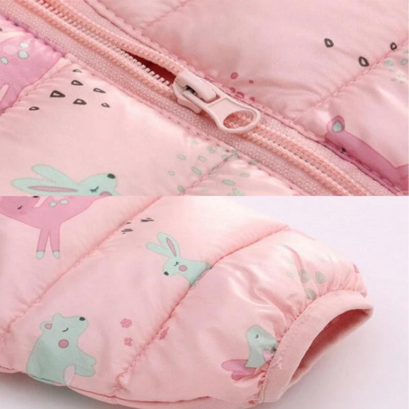 Kids Dinosaur Hooded Down Jacket