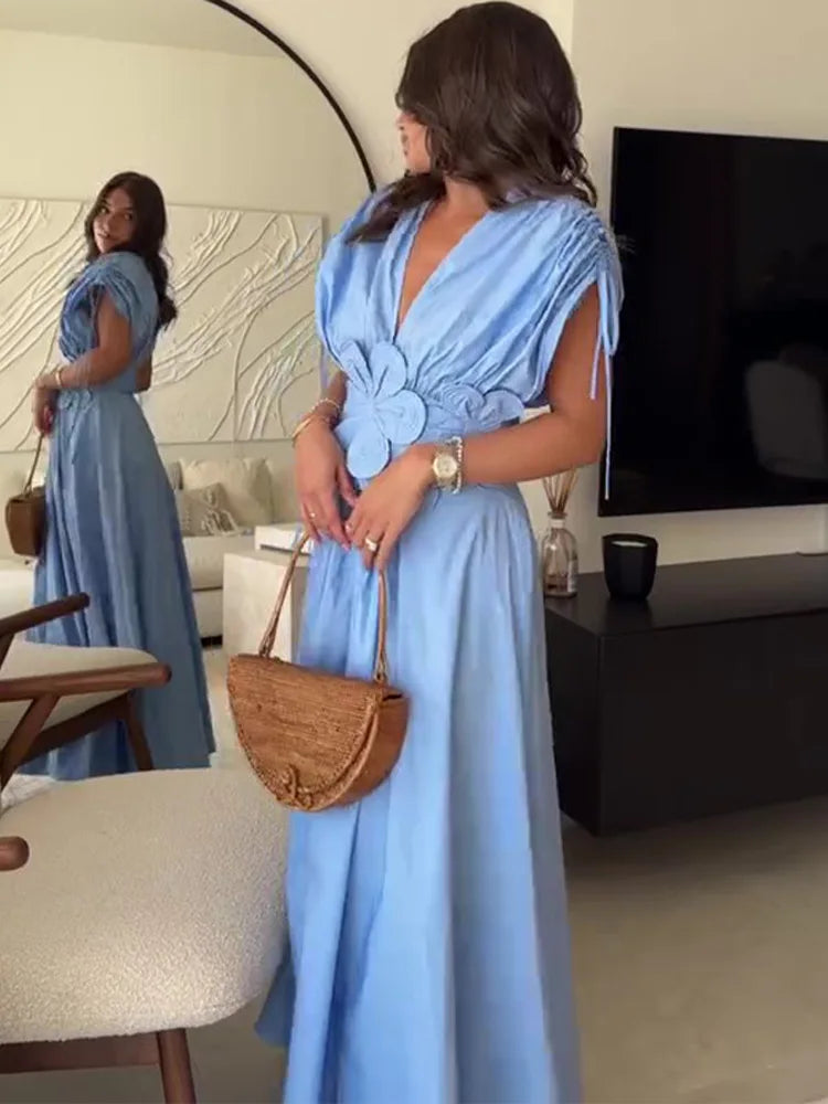 Blue Summer Sheath Dress
