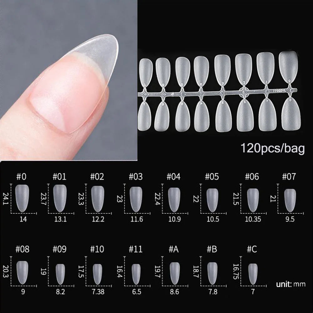120pcs Matte Press On Nail Tips