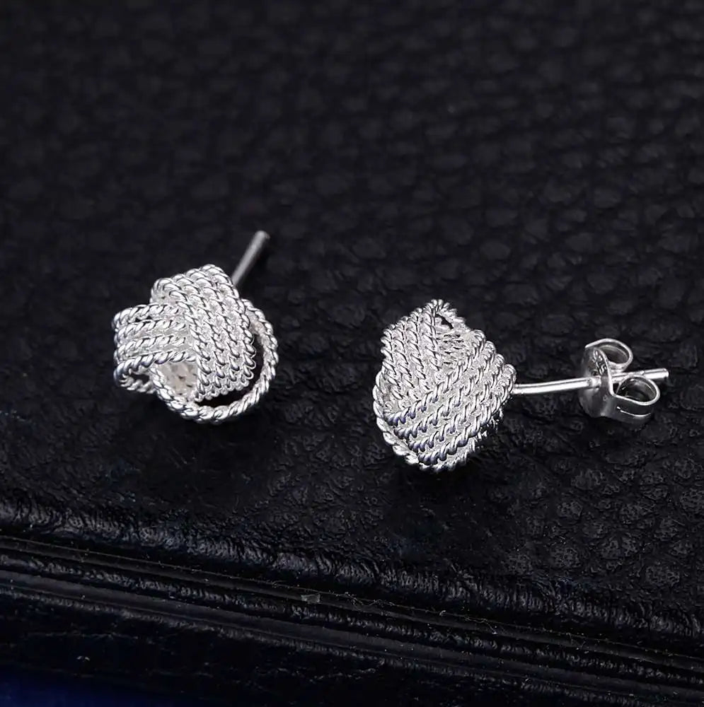 Sterling Silver Heart Stud Earrings for Women