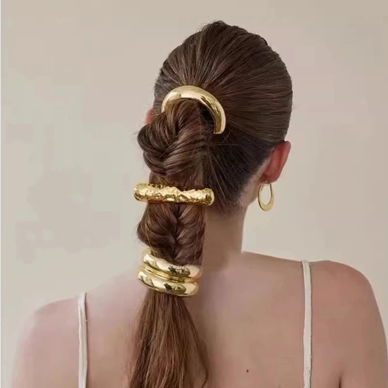 Irregular Golden Metal Hair Band for Women & Girls