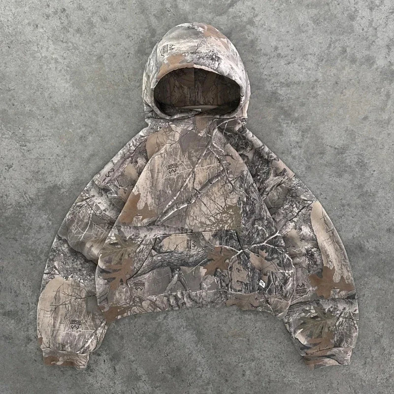 Retro Camouflage Hoodie for Women – Streetwear Style