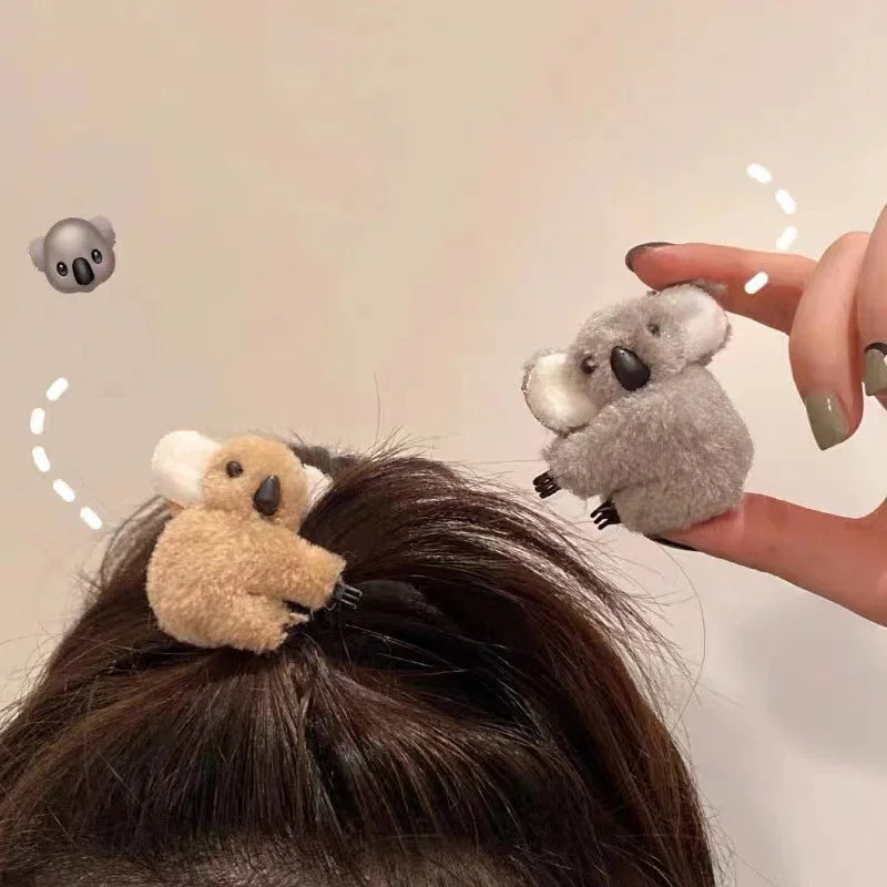 Cute Fluffy Super Plush Koala Bear Hair Clip