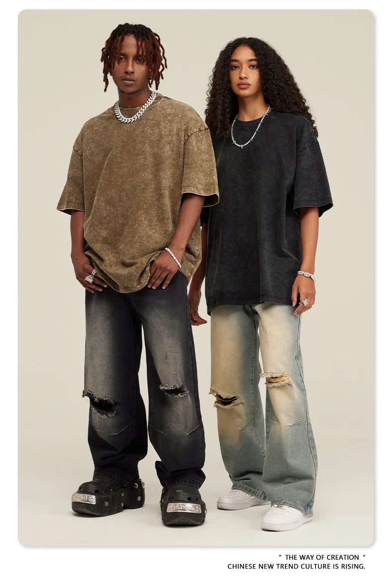 Oversized Vintage Printed T-Shirt | Heavyweight Cotton Gym & Streetwear Tee (Unisex)