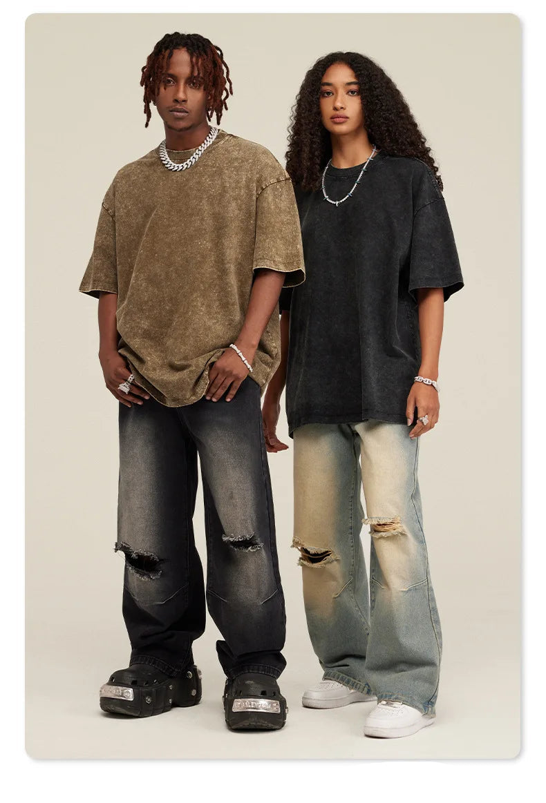 Oversized Vintage Printed T-Shirt | Heavyweight Cotton Gym & Streetwear Tee (Unisex)