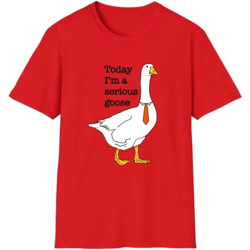 Today I’m A Serious Goose Funny Women’s T-Shirt | Cartoon Graphic Casual Summer Tee