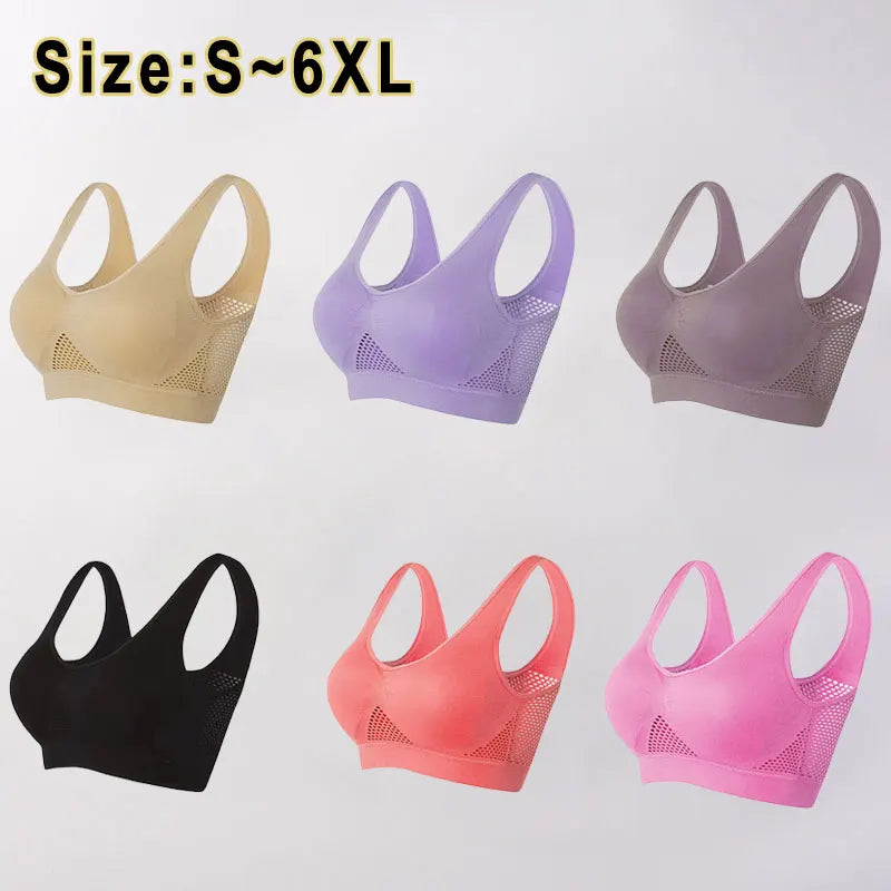 Sport Bra Top Breathable Brassieres Removable pad Sports bras Woman Running Gym Clothing Wireless Underwear For Women Yoga Bra